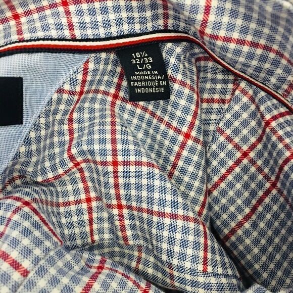NWOT TOMMY HILFIGER Red & Blue Plaid Button Down L - Picture 9 of 10